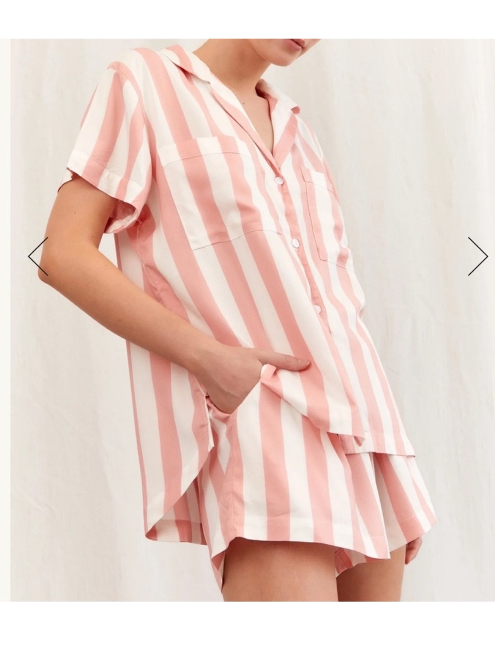 Piyama Abigail Pajama Top Pink Stripe